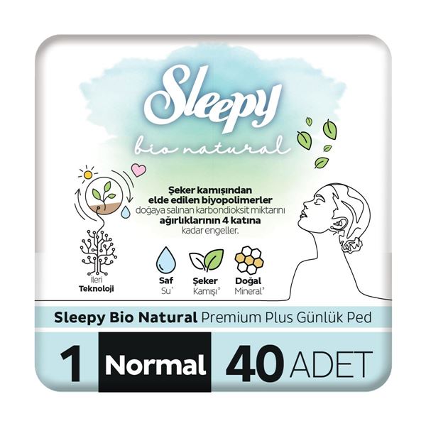Image de Sleepy Bio Natural Premium Plus Daily Pads Regular 40 Pads