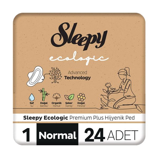 Image de Sleepy Ecologic Premium Plus Serviettes Hygiéniques 24 Pièces Régulier