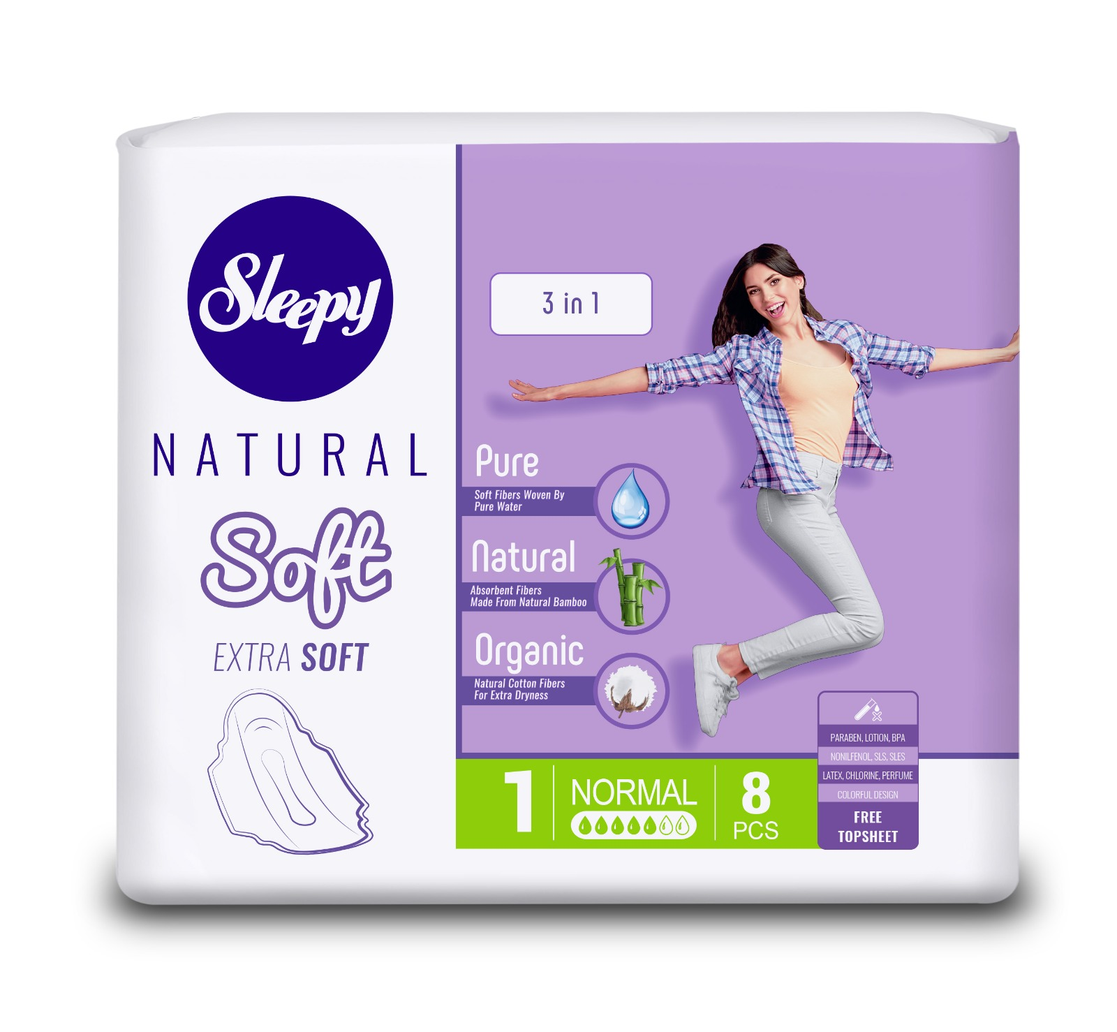 Sleepy Natural Slim Ekstra İnce NORMAL 8 Adet Ped