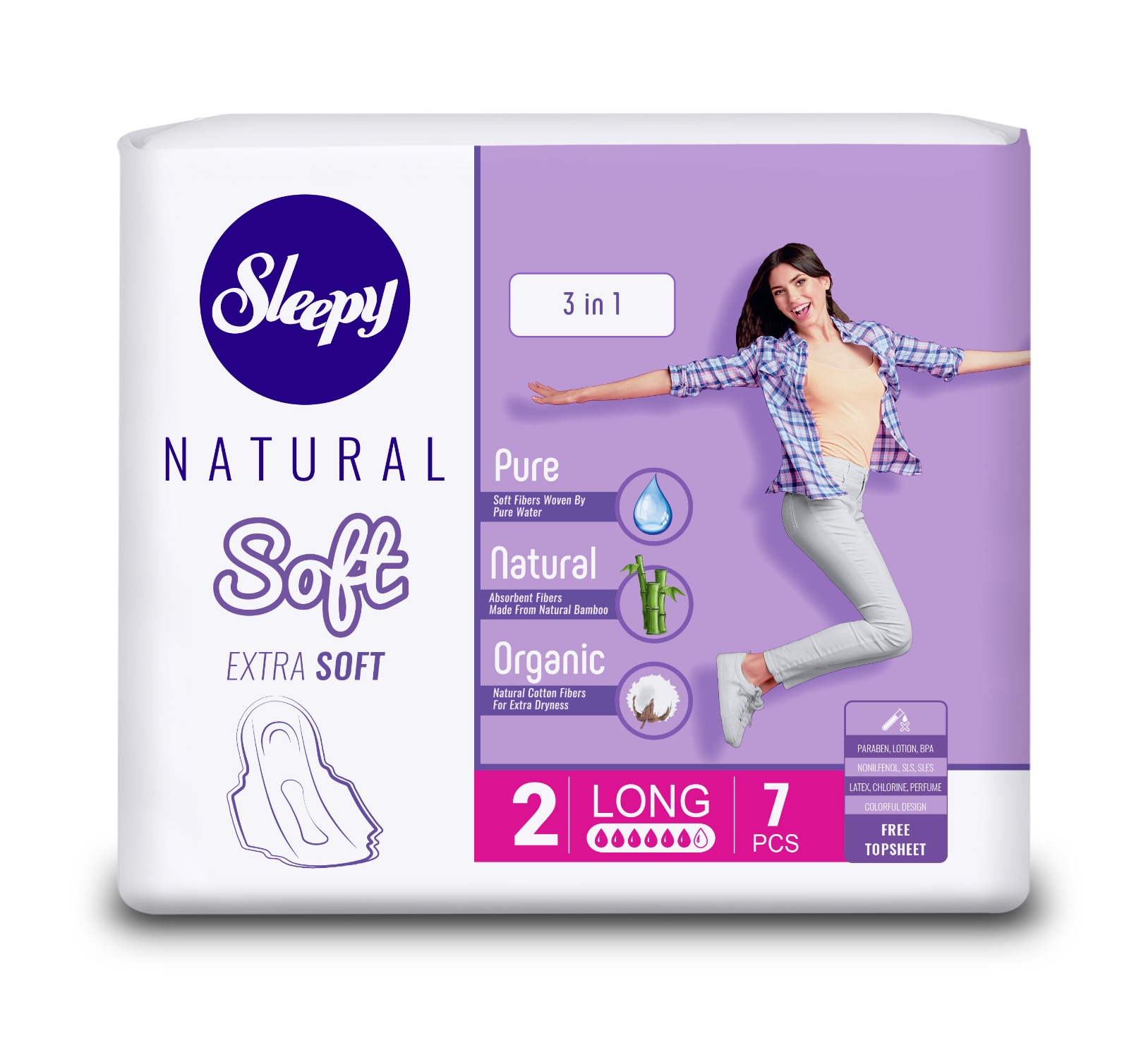 Sleepy Natural Slim Ekstra İnce UZUN 7 Adet Ped