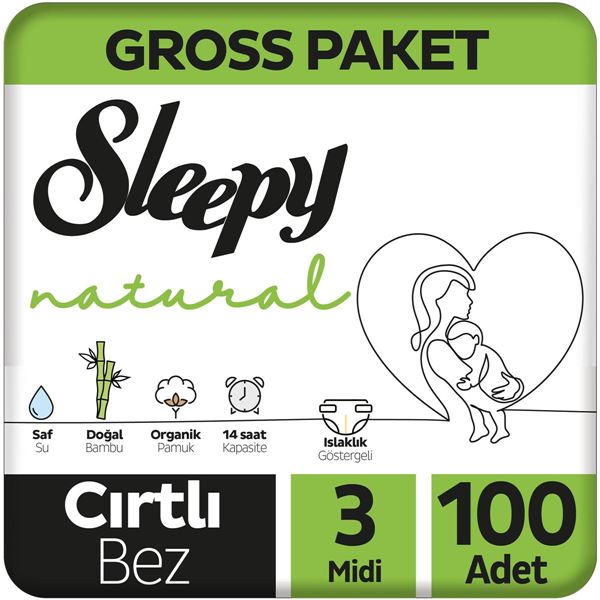 Image de Sleepy Natural Gross Package Couches pour bébé Numéro 3 Midi 100 pièces
