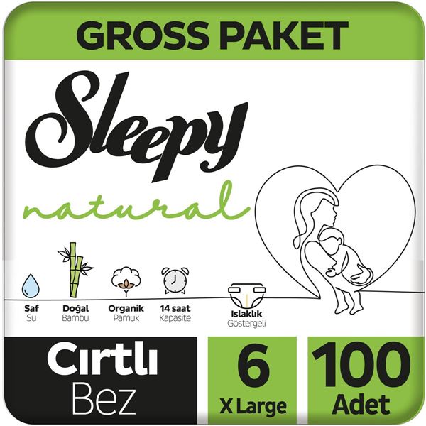 Image de Sleepy Natural Gross Package Couches pour bébé 6 numéros XL 100 pièces