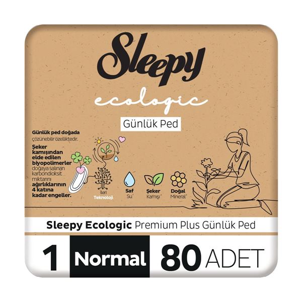 Picture Sleepy Ecologic Premium Plus Serviette Quotidienne Normale 80 Serviettes