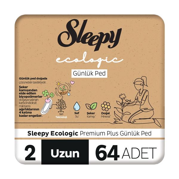 Picture Sleepy Ecologic Premium Plus Serviette Quotidienne Longue 64 Serviettes