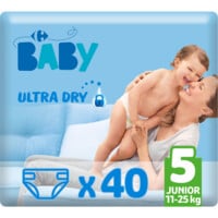Couches bébé ultra dry junior taille 5 : 12-20 kg CARREFOUR BABY